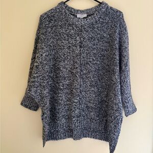 LOFT Heathered Black and White Sweater